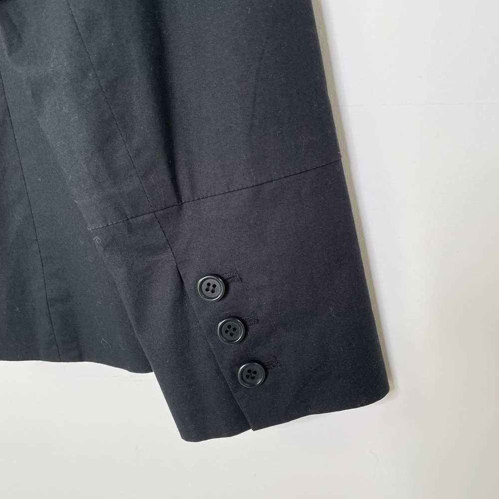Blazer | Theory Black Single-Breasted Tailored | Minimalist Cotton Classic | 6 - Picture 8 of 14